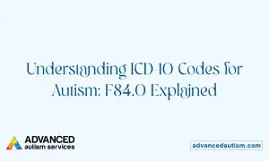 Zrozumienie kodów ICD-10 dla autyzmu: F84.0 wyjaśnione. Logo Advanced Autism Services.