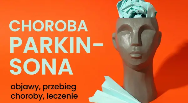 Choroba Parkinsona: objawy, przebieg, leczenie. Szara głowa z papierowym samolotem i miętową kulką w środku symbolizuje myśli o chorobie.