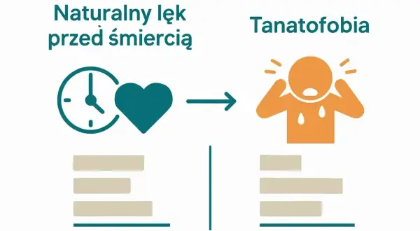 Naturalny lęk przed śmiercią może przerodzić się w tanatofobię, objawiającą się paniką i stresem.