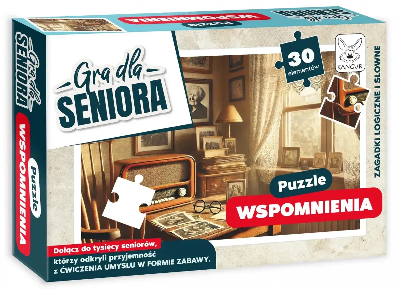 Puzzle "Gra dla Seniora: Wspomnienia" - gry logiczne dla seniorów darmowe, ćwiczące umysł w formie zabawy.