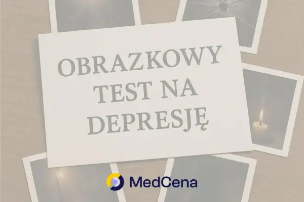 Obrazkowy test na depresję. Zdjęcia przedstawiają tory kolejowe, pęknięte szkło i gasnącą świecę, sugerując trudne emocje.